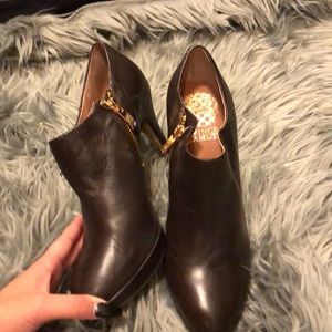 Vince Camuto leather brown booties